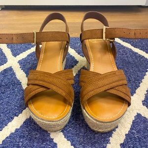 Brown summer wedges